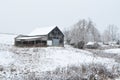 Old Tobacco Barn in Snow