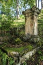 Old tomb stone, wooden articular church of Lestiny, Slovakia Royalty Free Stock Photo