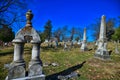 Old tombstones in Oakland cemetery Iowa City IA Royalty Free Stock Photo