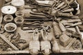 Old tools shoemaker Royalty Free Stock Photo