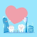 Old tooth couple with heart