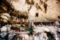 Old torajan burial site in Londa, Tana Toraja, Indonesia. The cemetery with coffins placed in cave