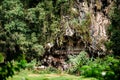 Old torajan burial site in Londa, Tana Toraja. The cemetery with coffins placed in cave. Rantapao, Sulawesi, Indonesia Royalty Free Stock Photo