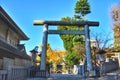 Old Torii gate in Tokyo, Japan