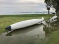 Torpedo as monument near the beach