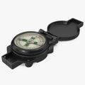 Old Tourist Compass on white. 3D illustration