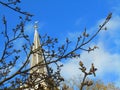 Old tower on blue sky