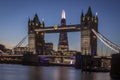 Tower Bridge in London at night or sunset Royalty Free Stock Photo