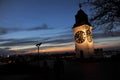 Old tower with clock in the Petrovaradin fortress near Novi Sad Royalty Free Stock Photo