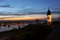 Old tower with clock in the Petrovaradin fortress near Novi Sad Royalty Free Stock Photo