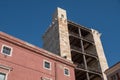 Old tower of elephant Torre di san pancrazio - traditional facade in the old neighborhood of Cagliari Castello - Sardinia Royalty Free Stock Photo