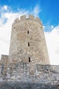 Old tower fortress on clear sky