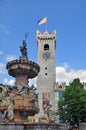 Old tower and fountain sculpture of Trento