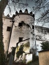 Old tower with interesting background,roman architecture,histroric building Royalty Free Stock Photo