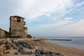 The old tower in Ouranoupoli village, Chalkidiki, Greece