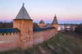 Old towers of Novgorod Kremlin, Veliky Novgorod, Russia Royalty Free Stock Photo