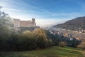 Old Town aerial view with Heidelberg Castle and Old Bridge - Heidelberg, Germany Royalty Free Stock Photo