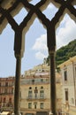 Old town of Amalfi seen from a window of the Cathedral