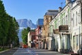 Old town architecture of the Prospekt Mira street in Vladikavkaz