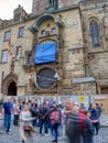 Old Town Astronomical Clock in repair works, Prague