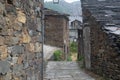 An old Asturian town, specifically a path between two houses. Royalty Free Stock Photo