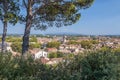 The old town Avignon seen from the Avignon city park on the rock Royalty Free Stock Photo