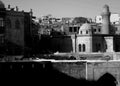 The Old Town of Baku, Azerbaijan in black and white Royalty Free Stock Photo
