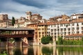 Bassano del Grappa with Bridge of the Alpini - Italy Royalty Free Stock Photo