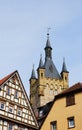 Old town and blue tower in bad wimpfen