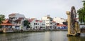 Old Town with the canal in Malacca City, Malaysia Royalty Free Stock Photo
