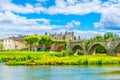Old town of Carcassonne and pont vieux in France