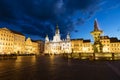 Old town of Ceske Budejovice at night, Budweis, Budvar, S Royalty Free Stock Photo