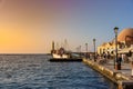 Unique view on Chania on beautiful sunset.