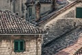 The old town-citadel of Kotor. Mediterranean style medieval architecture and landmarks Royalty Free Stock Photo