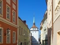 Old town of city Bautzen, Saxony, Germany, with historical tower Royalty Free Stock Photo