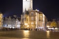 Old Town City Hall in Prague (Night view), view from Old Town Square, Czech Republic