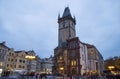 Old Town City Hall in Prague (Night view), view from Old Town Square, Czech Republic Royalty Free Stock Photo