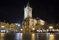 Old Town City Hall in Prague (Night view), view from Old Town Square, Czech Republic Royalty Free Stock Photo