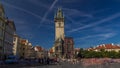 Old Town City Hall in Prague timelapse , view from Old Town Square, Czech Republic Royalty Free Stock Photo