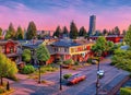 Old Town Community Association neighborhood in Portland, Oregon USA.