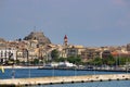 Old town Corfu and harbor Greece