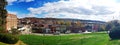 old town of Cumberland in Maryland in the fall. houses and churches among yellowed trees and hills