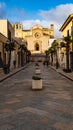 Old town of Custonaci, Sicily, Italy. Course with Sanctuary of Maria Santissima of Custonaci