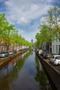 Old town of Delft in spring, Holland Royalty Free Stock Photo