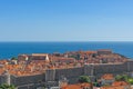 Old town of Dubrovnik with city walls and orange rooftops on Adriatic sea in Croatia. Famous travel destinatio Royalty Free Stock Photo