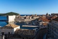 Old town of Dubrovnik with its old port full of boats. Dubrovnik Old Harbour Royalty Free Stock Photo