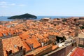 Old town of Dubrovnik near the sea, roof tops