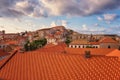 Old Town of Dubrovnik, red tiled roofs, historical cityscape, Croatia