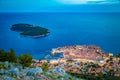 Old town of Dubrovnik at twilight, Dalmatia, Croatia Royalty Free Stock Photo