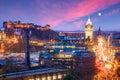 Old town Edinburgh and Edinburgh castle Royalty Free Stock Photo